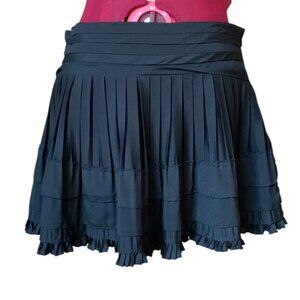 FOXY JEANS COUTURE - Black Short Pleated Ruffle Skirt - 7